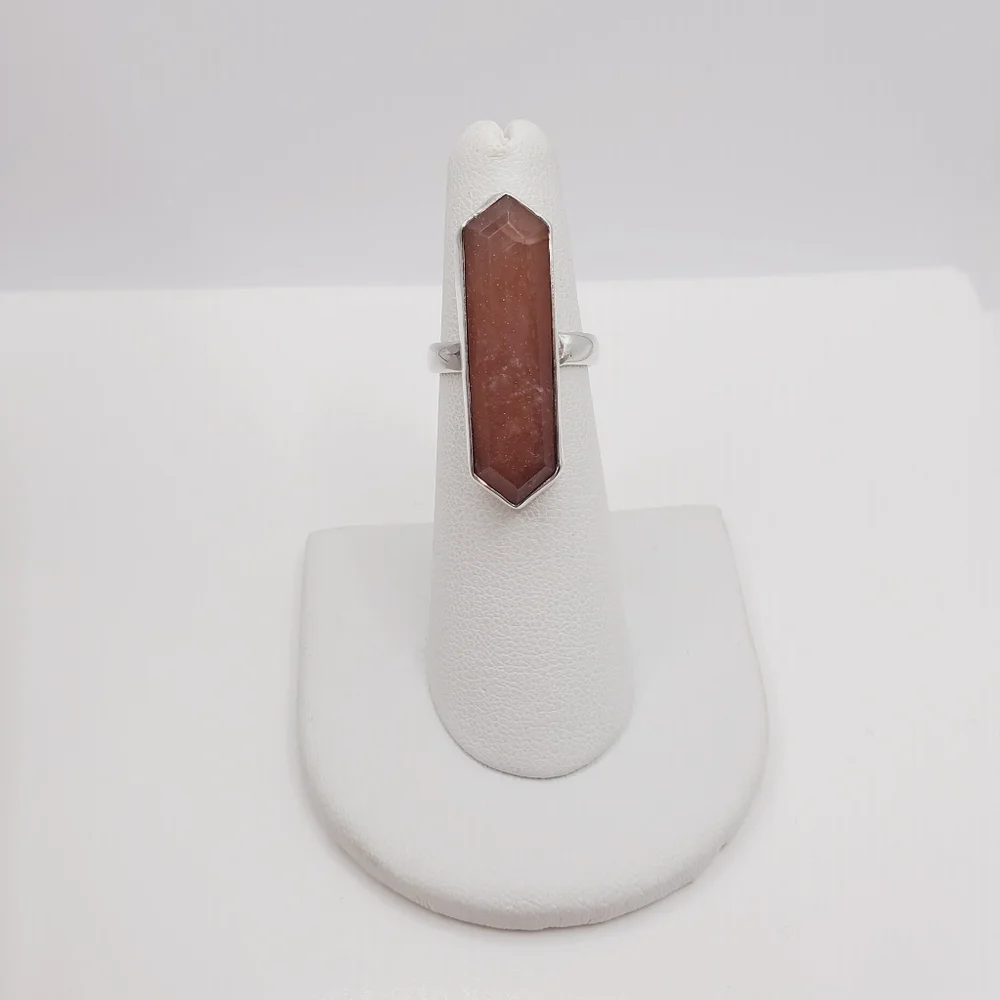 Genuine Sunstone 925 Sterling Silver Ring